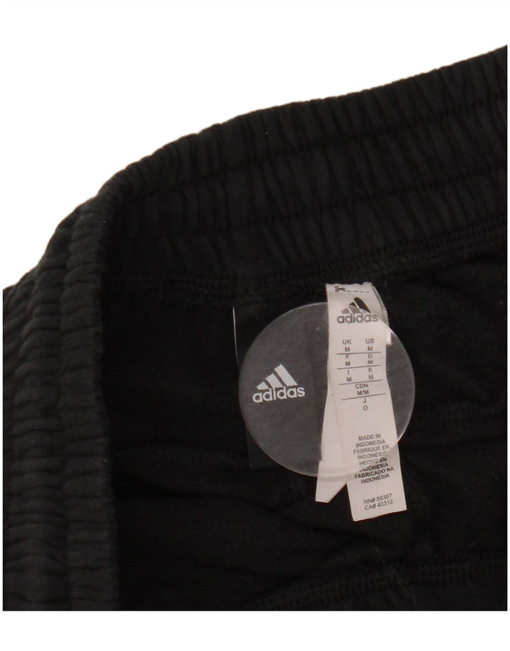 Męskie spodnie dresowe ADIDAS, średniej wielkości, czarne, bawełniane