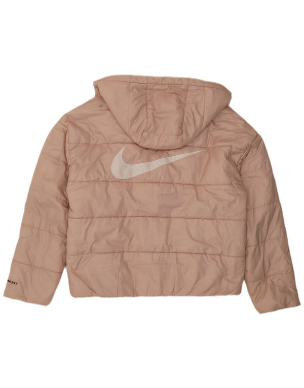 Damska wyściełana kurtka z kapturem Nike Therma-Fit Graphic UK 14, średni róż