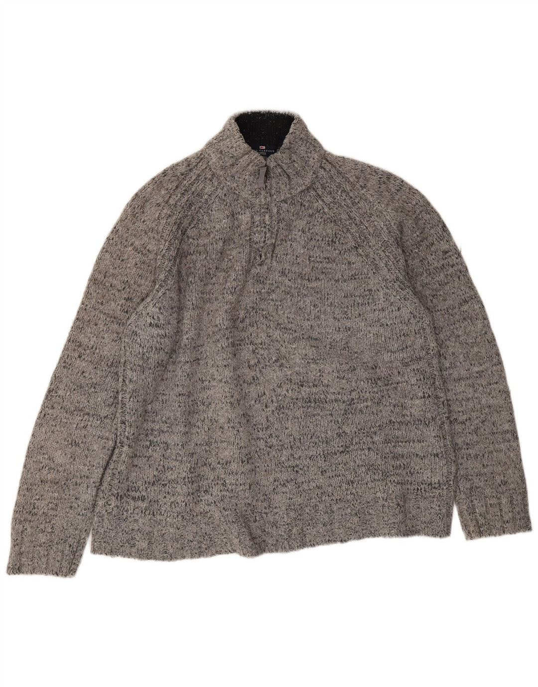 Marks & Spencer Męski sweter w kolorze niebieskim z zamkiem błyskawicznym i zamkiem błyskawicznym XL, szary, nakrapiany