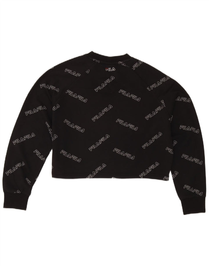 Bluza damska Fila Oversize z grafiką Crop Jumper UK 10 Small Black