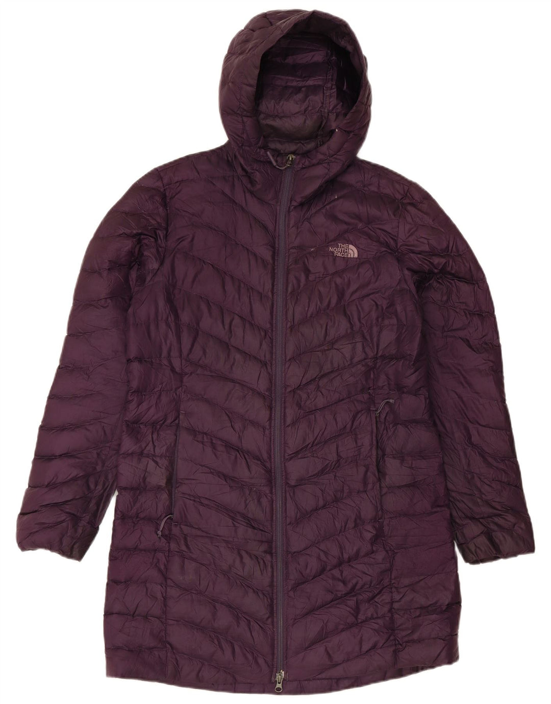 Damski ocieplany płaszcz z kapturem The North Face UK 16, duży, fioletowy poliester
