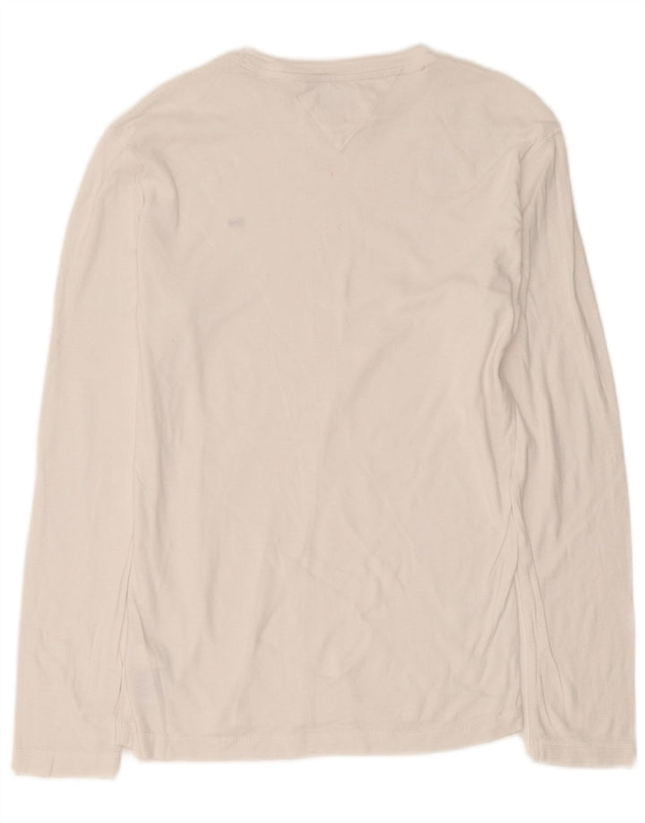 Męski top z długim rękawem Tommy Hilfiger, duży, biały, bawełniany