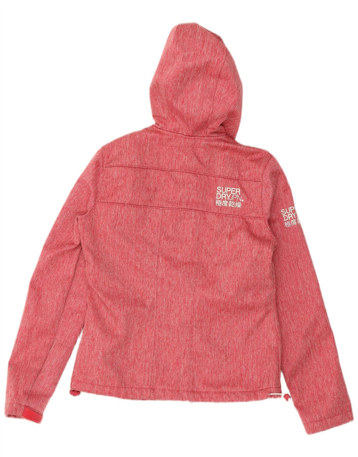 Damska kurtka wiatrówka z kapturem SUPERDRY Windtrekker UK 10 Small Red