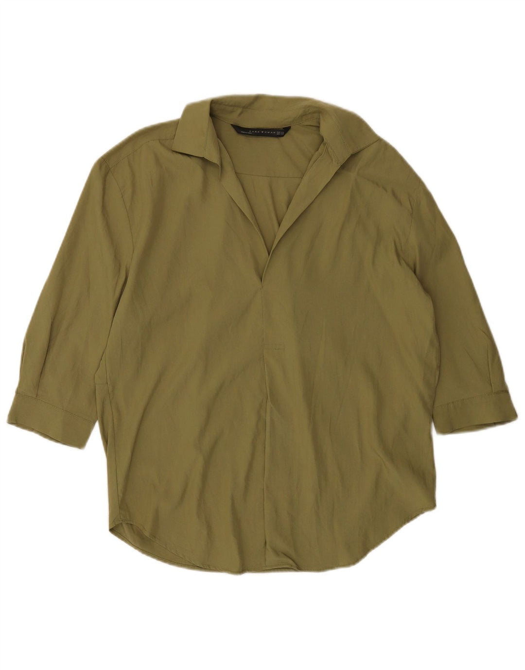 Damska koszula oversize z rękawem 3/4 Zara UK 6 XS Khaki Lyocell