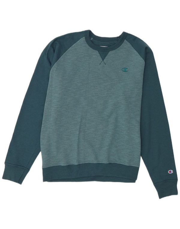 Męska bluza Champion XL, niebieska, z blokami kolorów, bawełniana