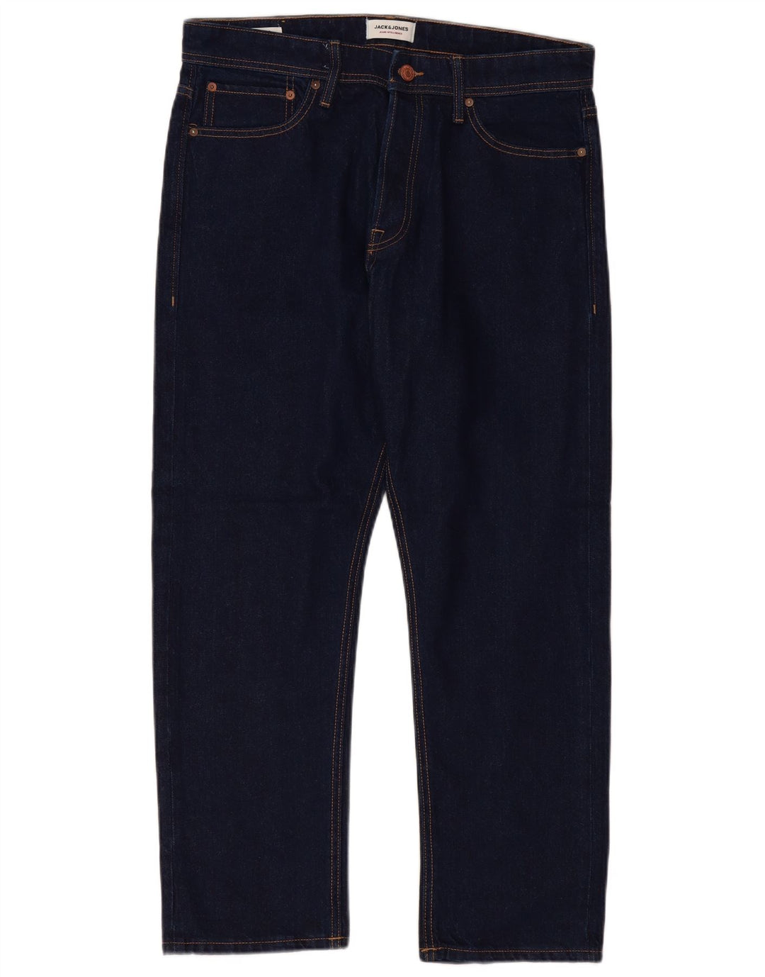 Męskie proste dżinsy Jack & Jones W34 L30 Granatowa bawełna