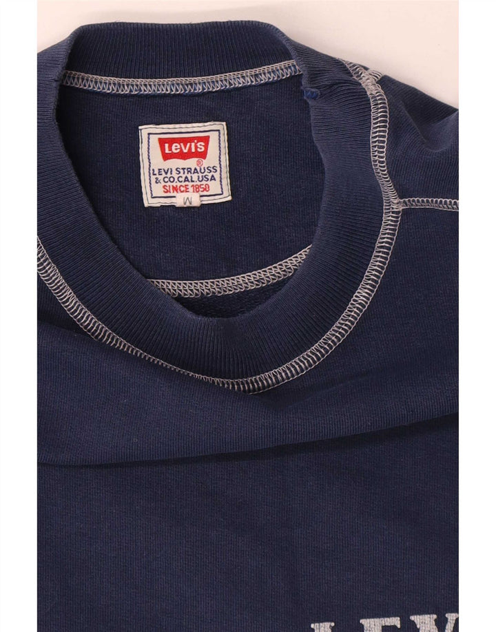 Męski top Levi's z długim rękawem, średni granatowy, bawełniany w bloki kolorów