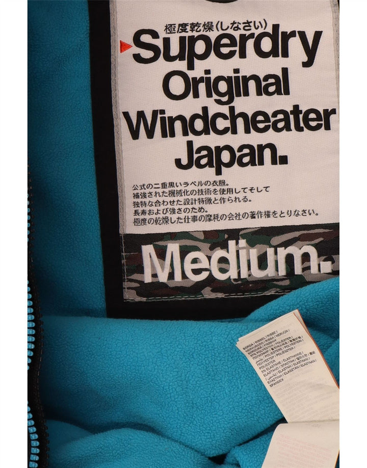 Męska wiatrówka z kapturem Superdry UK 38, średnia czarna