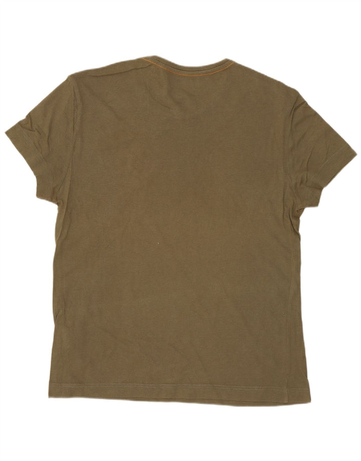 Męski T-shirt z grafiką CALVIN KLEIN JEANS, średniej wielkości bawełna khaki