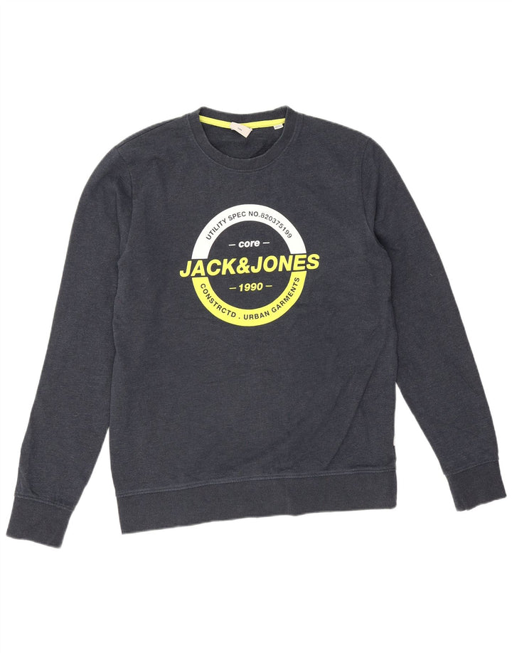 Męska bluza z grafiką Jack & Jones, duża, granatowa, bawełniana