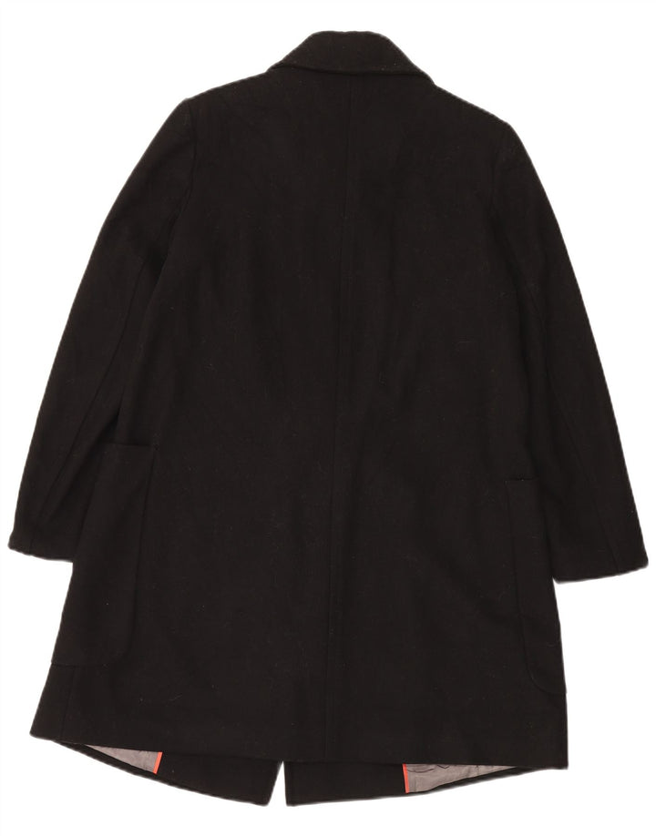Damski płaszcz oversize Benetton UK 10 Small, czarna wełna