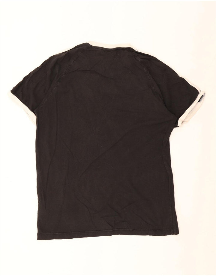 Adidas Męski T-shirt Top Duży Czarny Bawełniany
