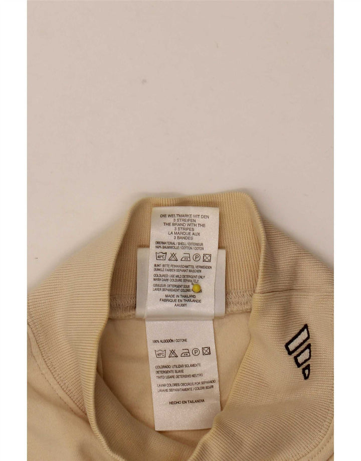 Adidas Męski Top Z Długim Rękawem UK 38/40 Średni Beżowy Bawełna