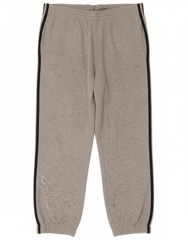 Męskie spodnie dresowe Adidas, duże, szare, bawełniane