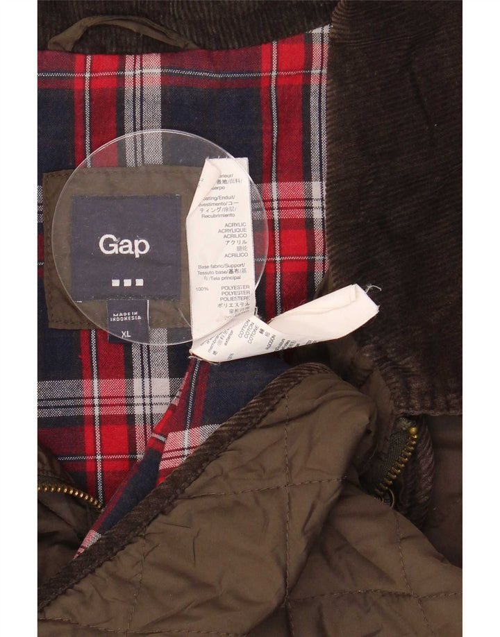 Damska pikowana kurtka Gap UK 42 XL Khaki, poliester z blokami kolorów