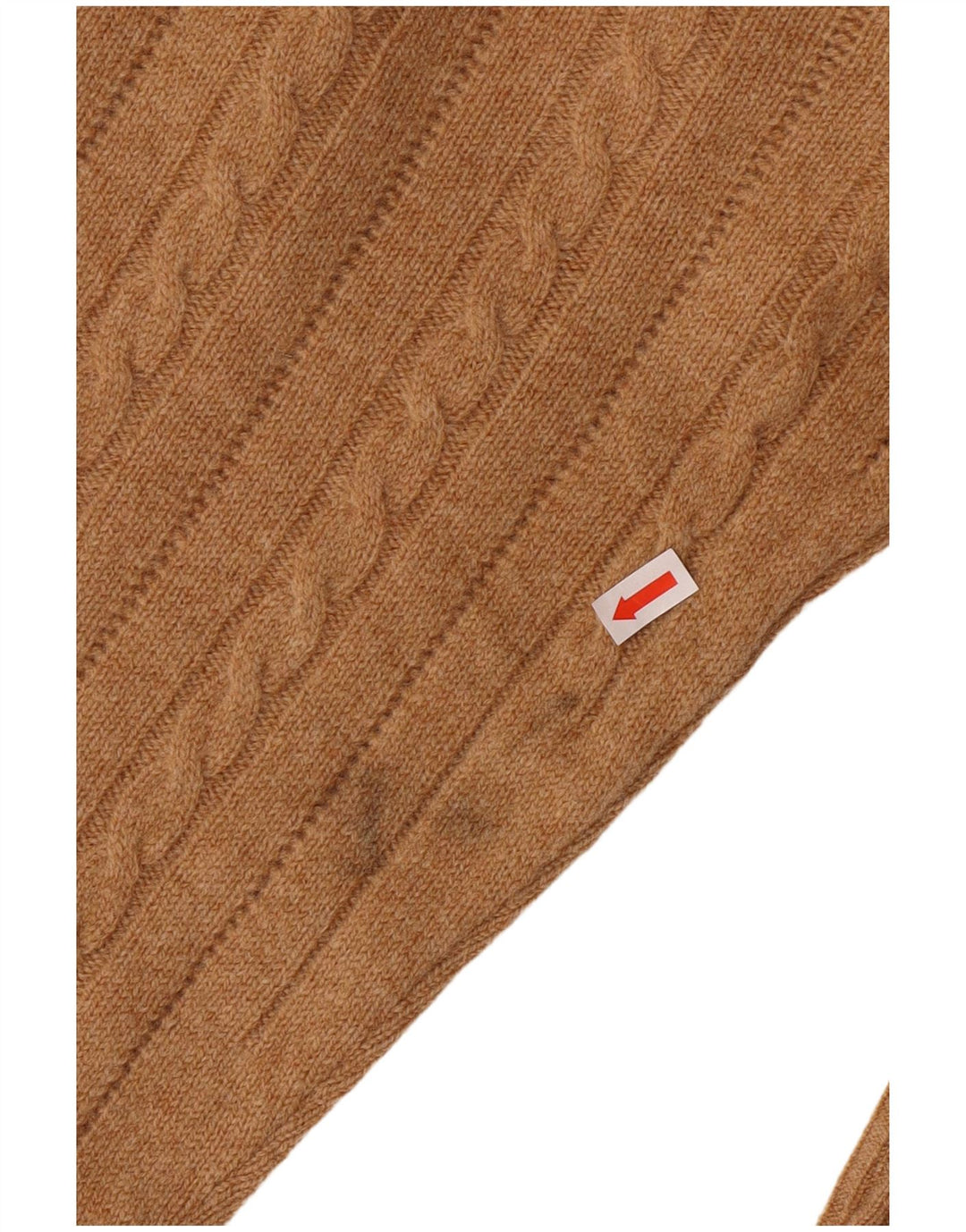 Braemar Męski sweter z okrągłym dekoltem EU 46 XL Brązowa wełna owcza