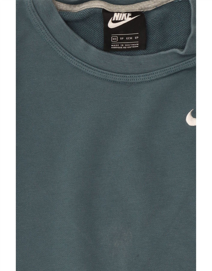 NIKE Womens Sweatshirt Jumper UK 6 XS Blue Cotton Vintage Nike and Second-Hand Nike from Messina Hembry 