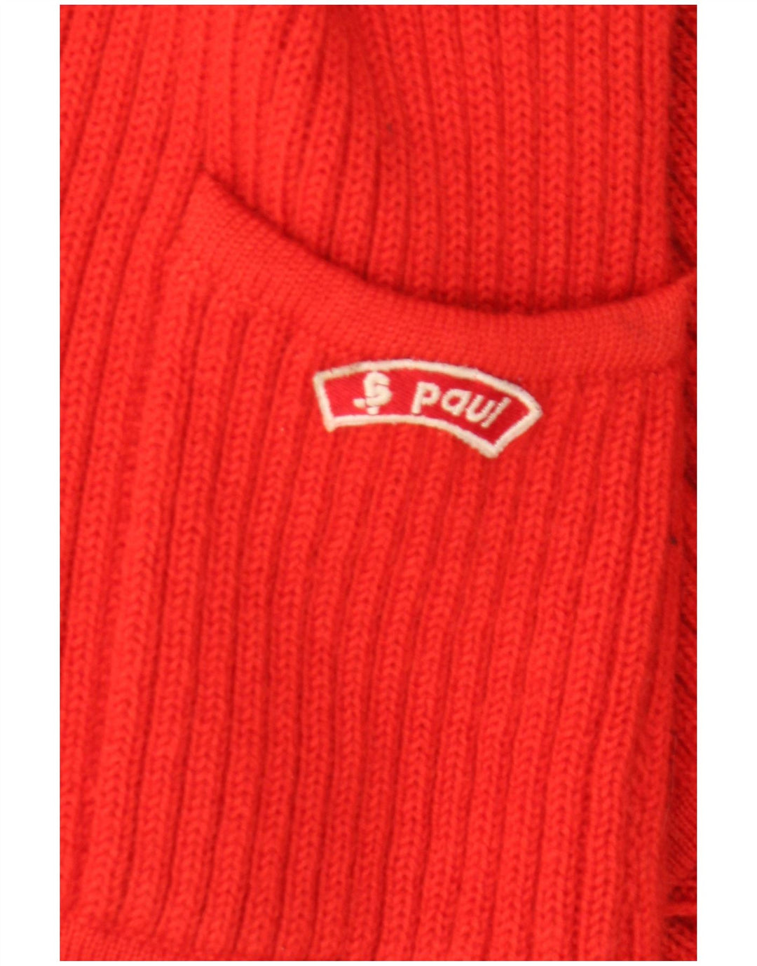 Sweter damski w stylu vintage, UK 10, mała, czerwona wełna