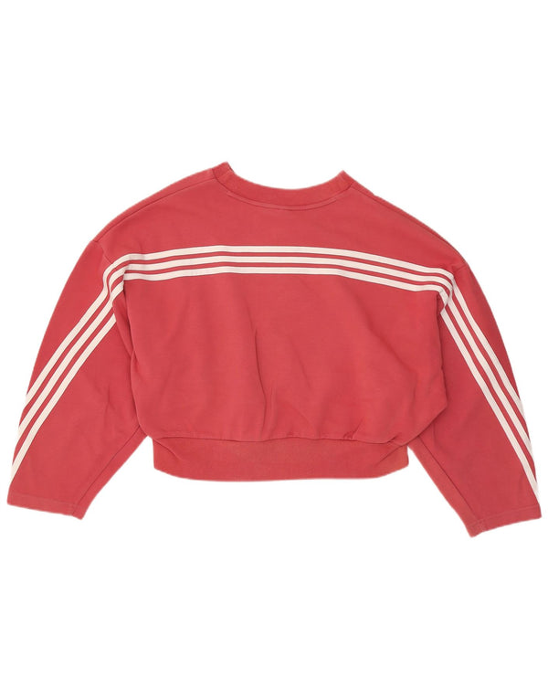 Damska bluza ADIDAS Crop Batwing, UK 12/14, średnia czerwona bawełna