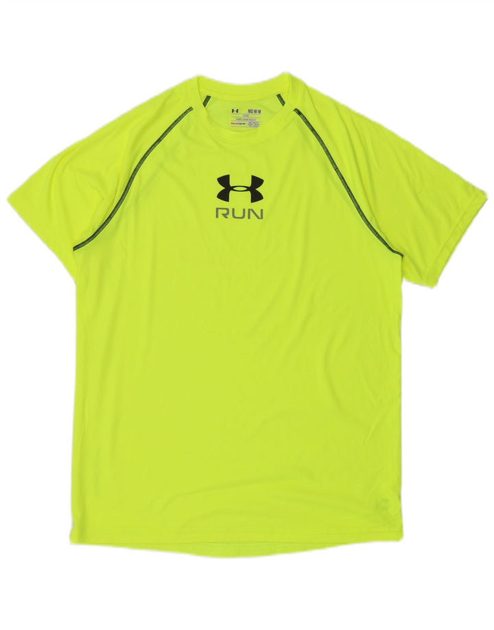 Męski T-shirt z grafiką UNDER ARMOUR Heat Gear, średni zielony poliester