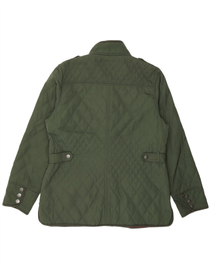 Crew Clothing Damska pikowana kurtka wojskowa UK 16, duża, zielona, poliester