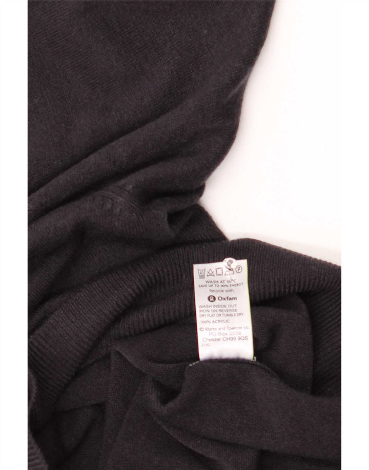 Męski sweter Marks & Spencer Blue Harbor z dekoltem w kształcie litery V, średni granatowy, akryl