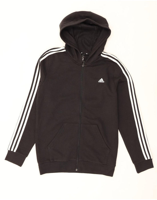 Chłopięcy sweter Adidas z zamkiem błyskawicznym, 15-16 lat, czarna bawełna