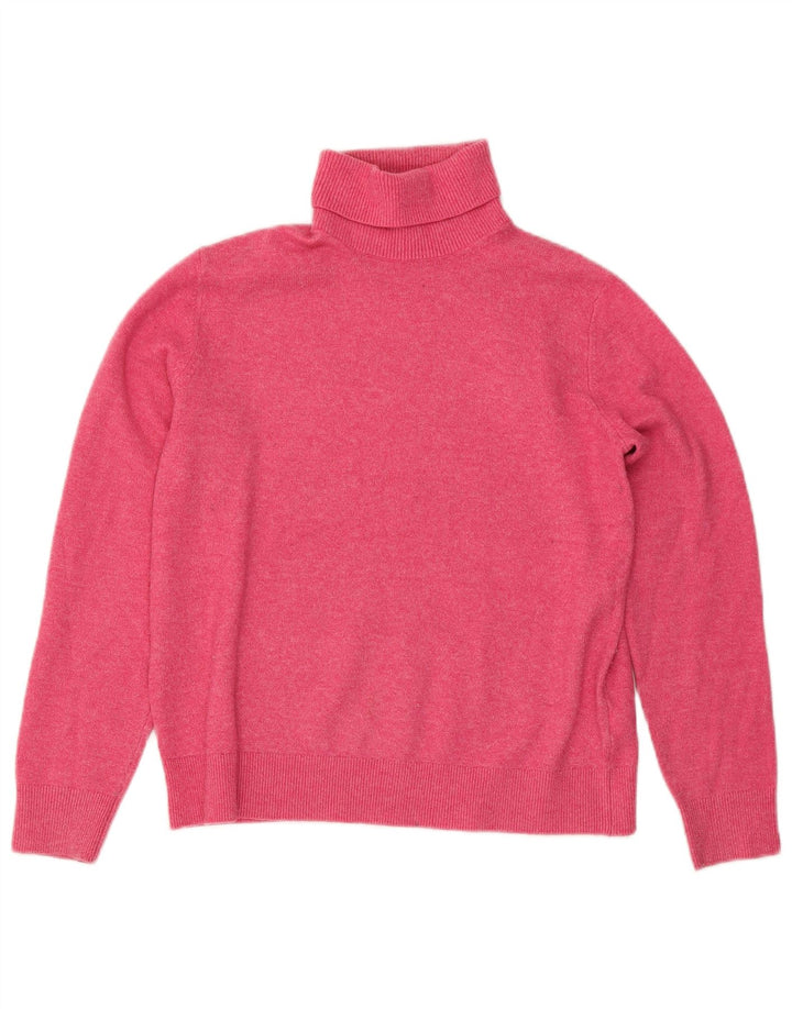 Marks & Spencer Damski sweter z golfem UK 10, mały, różowy, nakrapiany