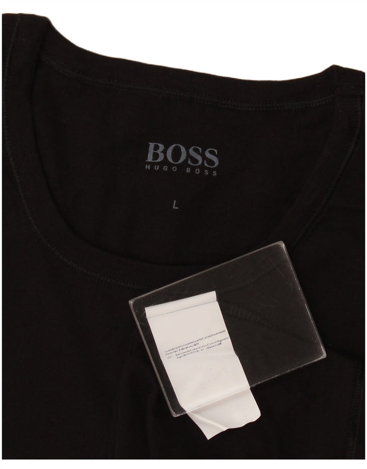 Męska koszulka Hugo Boss, duża, czarna, bawełniana