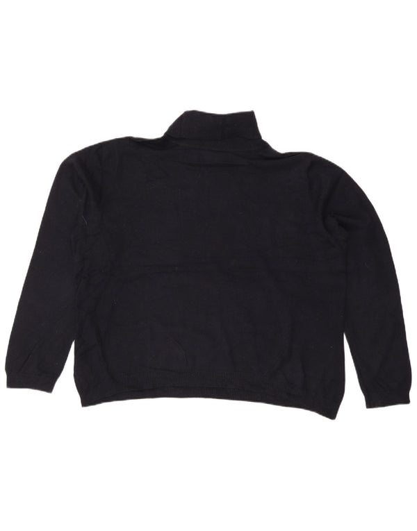 RALPH LAUREN Damski sweter z golfem UK 20 2XL Granatowy jedwab