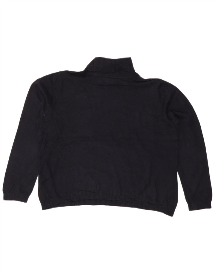 RALPH LAUREN Damski sweter z golfem UK 20 2XL Granatowy jedwab