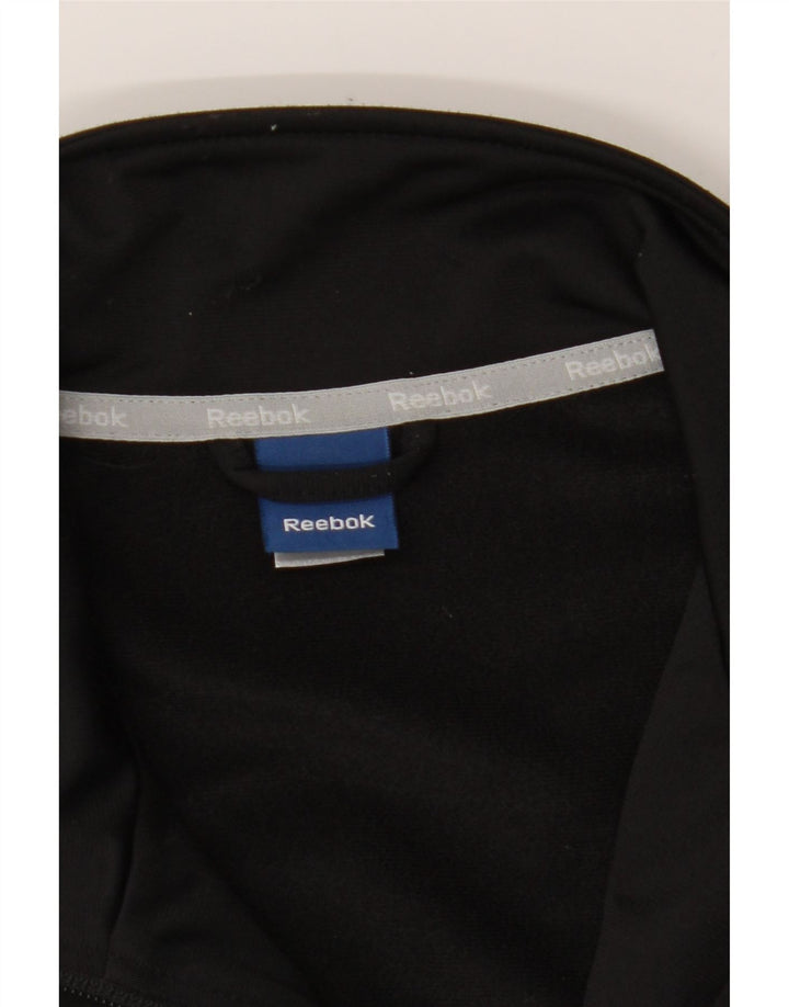 REEBOK Mens Tracksuit Top Jacket Large Black Colourblock Polyester Vintage Reebok and Second-Hand Reebok from Messina Hembry 