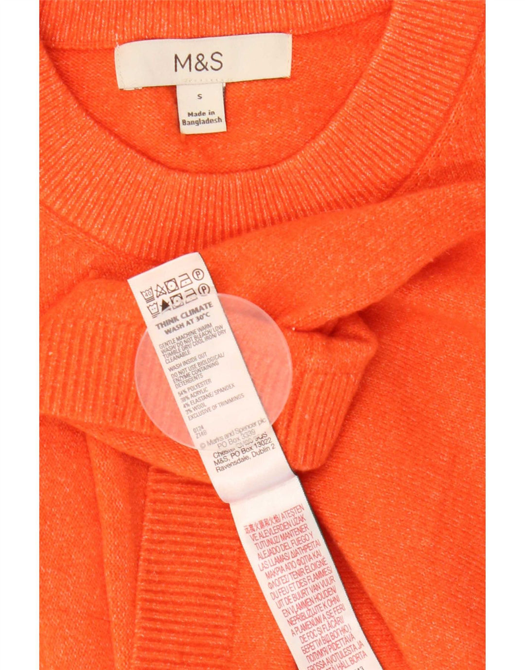 Marks & Spencer Damska koszulka oversize Top UK 10, mała, pomarańczowa, poliester