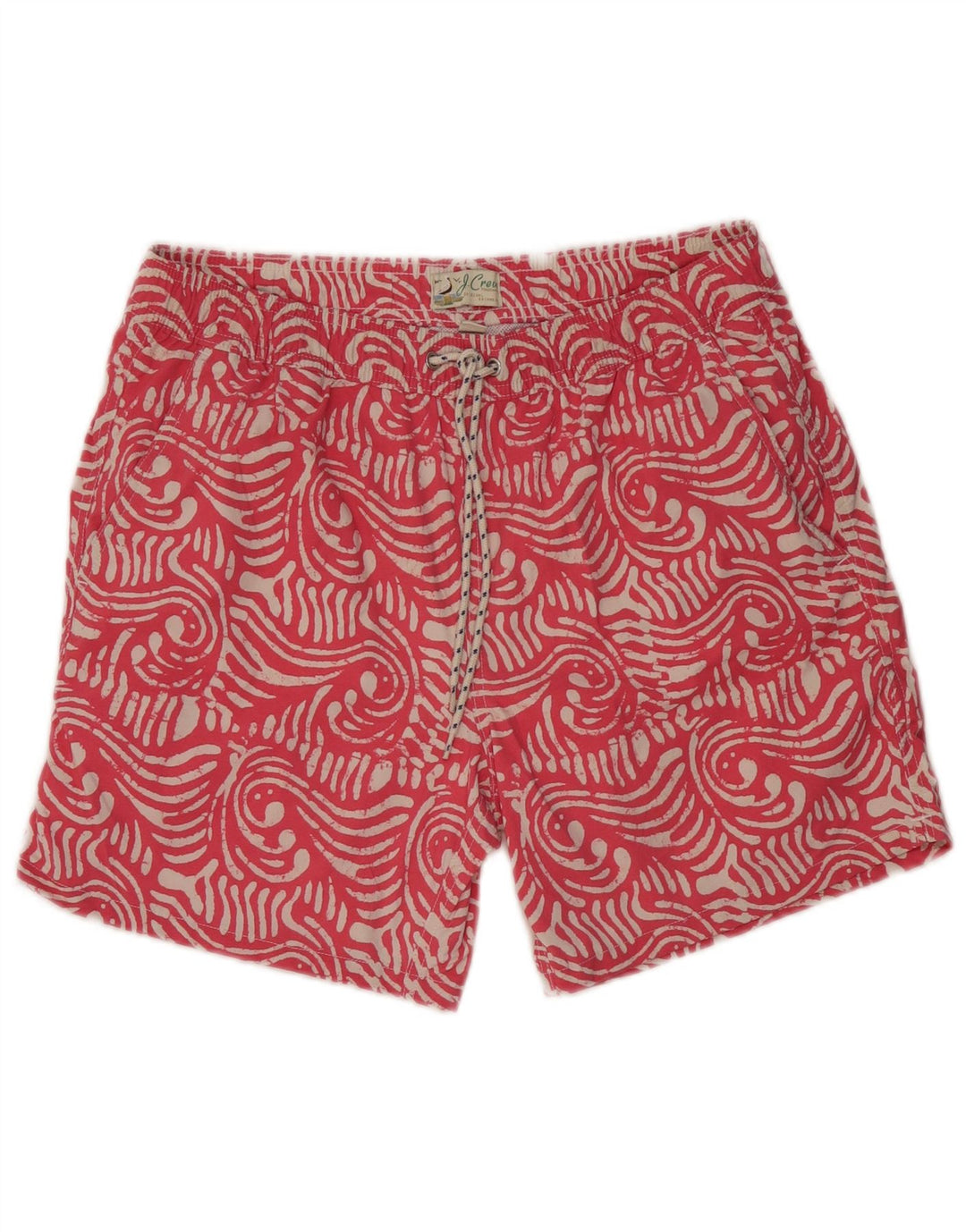 Męskie spodenki kąpielowe J. CREW, średnioróżowe, poliamidowe paisley