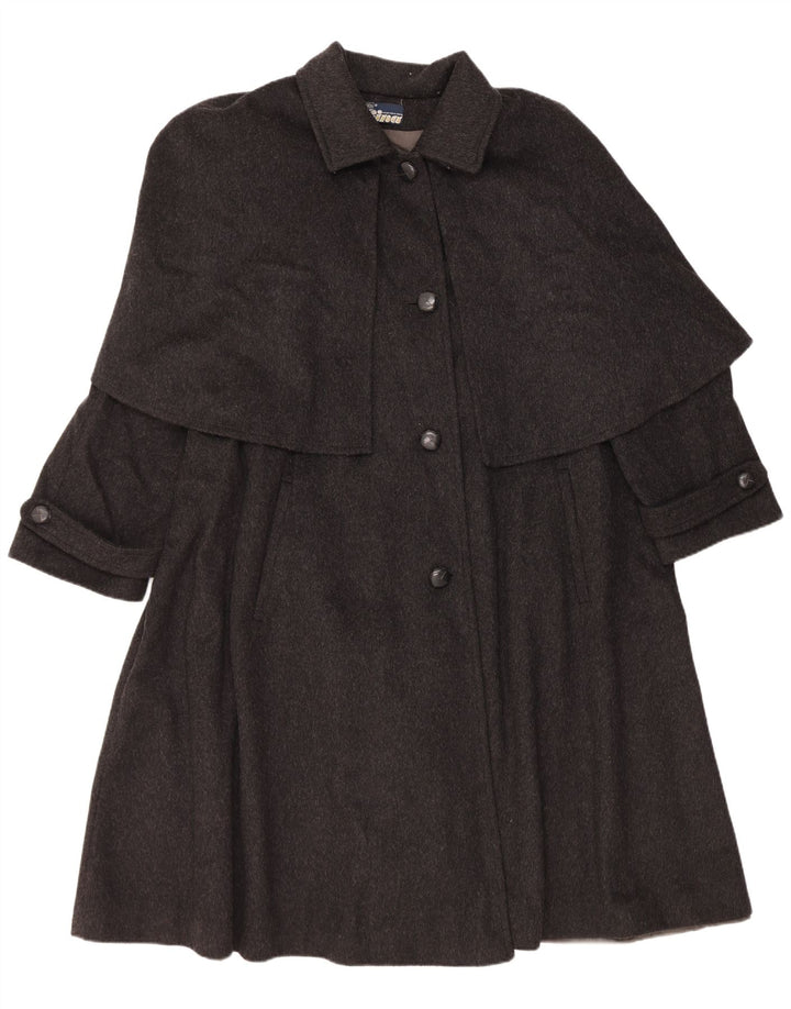Gina Lebole Damski płaszcz oversize typu capelet IT 46, duży, czarny, wełniany