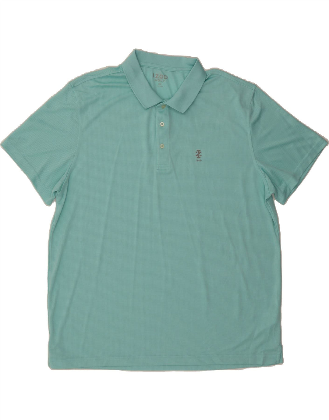 IZOD Mens Golf Polo Shirt 2XL Turquoise Polyester Vintage Izod and Second-Hand Izod from Messina Hembry 