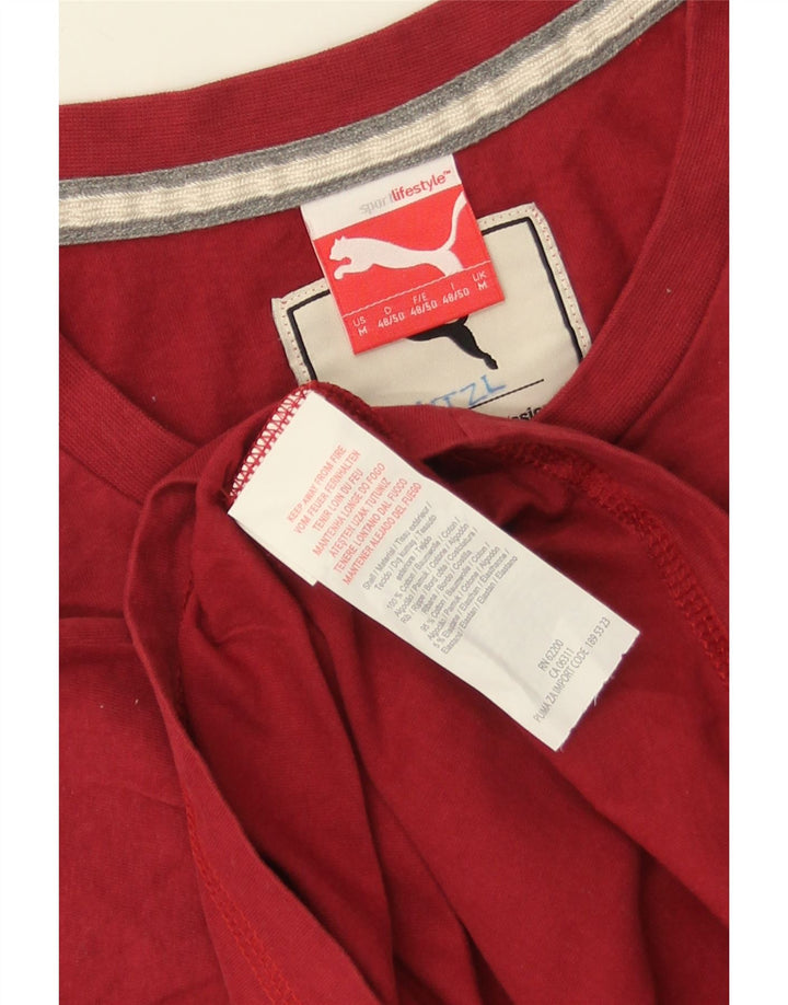 Męska koszulka z grafiką PUMA, bawełniana, średnia czerwona