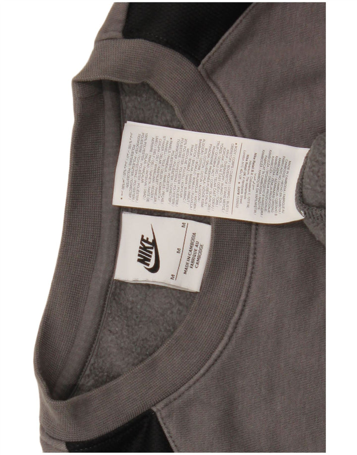 Męska bluza Nike z grafiką, bawełniana, średnioszara, z blokami kolorów