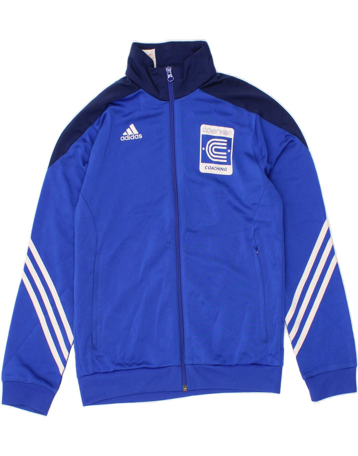ADIDAS Boys Tracksuit Top Jacket 11-12 Years Large Blue Colourblock Vintage Adidas and Second-Hand Adidas from Messina Hembry 