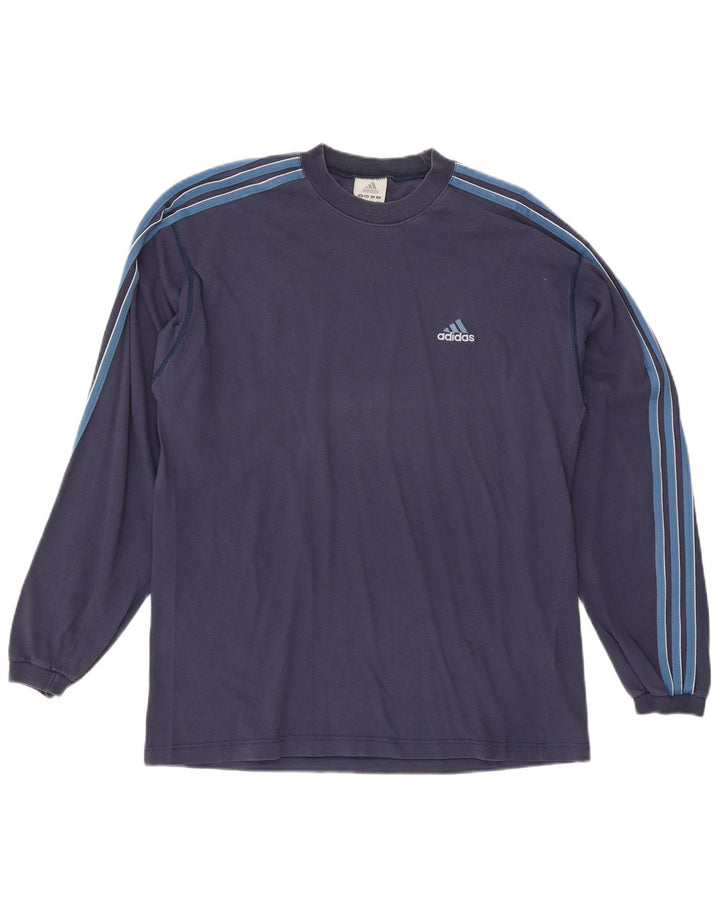 Adidas Męski Top Z Długim Rękawem UK 42/44 Duży Granatowy