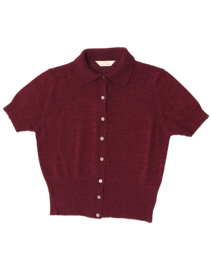 Marks & Spencer Krótki sweter damski, UK 14, średni burgund