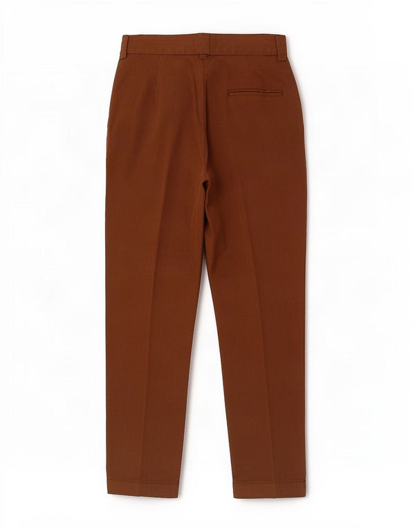 Damskie spodnie chino z wysokim stanem Zara XS W24 L25 brązowe