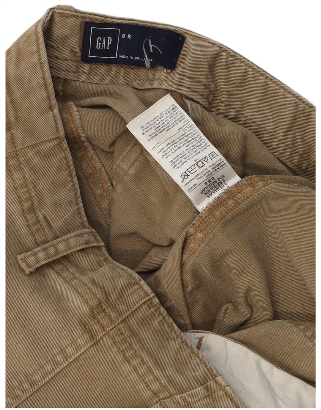 Damskie spodnie Capri Gap US 8 Medium W30 L17 Bawełna khaki
