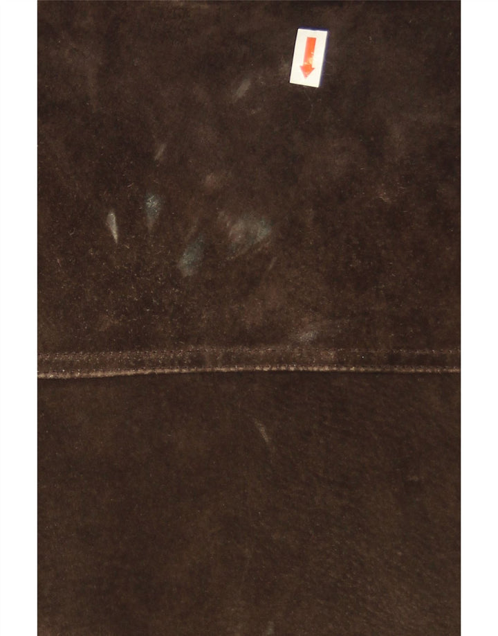 Damska zamszowa kurtka bomberka Eddie Bauer Crop UK 8, mała brązowa skóra