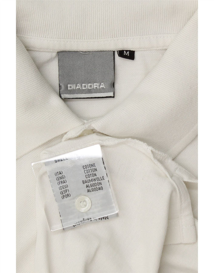 DIADORA Womens Polo Shirt UK 14 Medium White Cotton Vintage Diadora and Second-Hand Diadora from Messina Hembry 