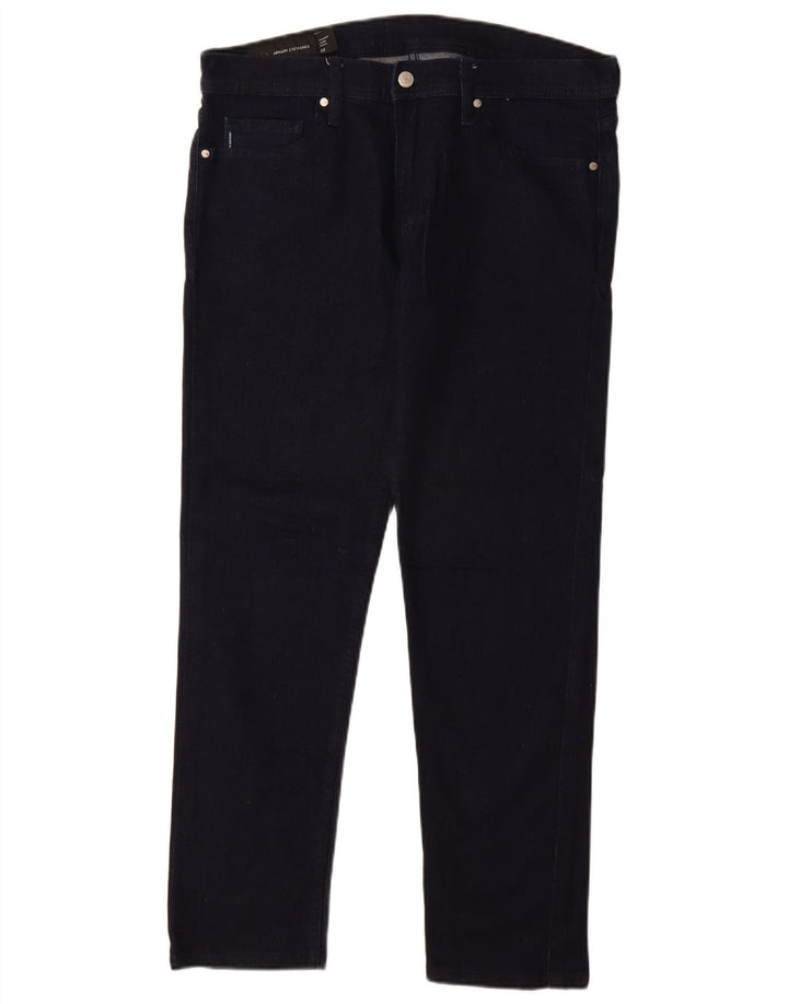 ARMANI EXCHANGE Damskie proste dżinsy W33 L29 Granatowe