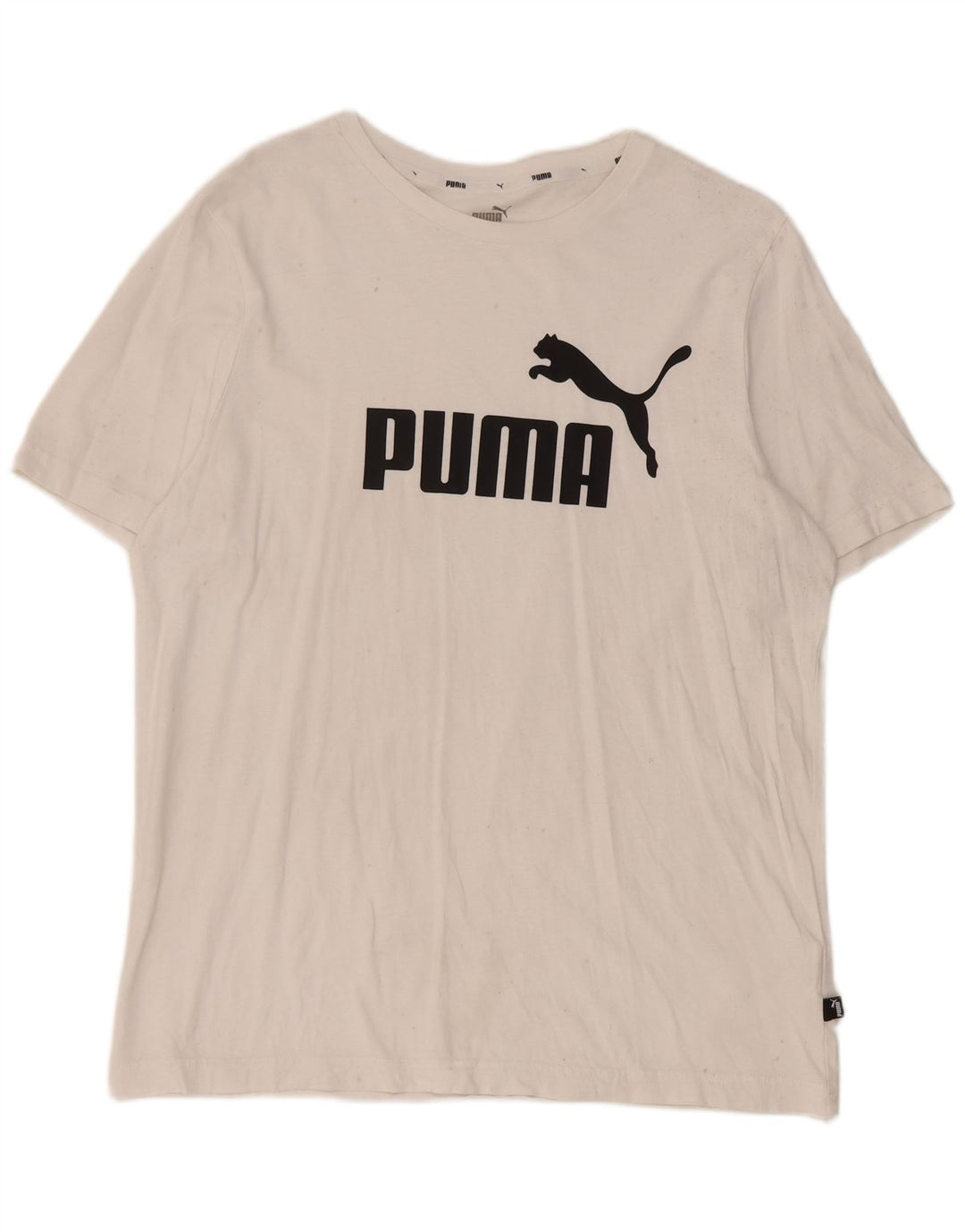 Męska koszulka z grafiką Puma, duża, biała, bawełniana