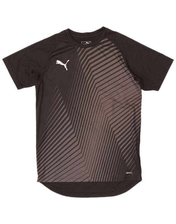 Chłopięcy T-shirt Puma z grafiką, 13-14 lat, czarny, geometryczny, poliestrowy, sportowy
