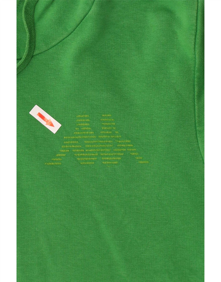 Męski sweter z kapturem Kappa z grafiką, średnio zielony, bawełniany
