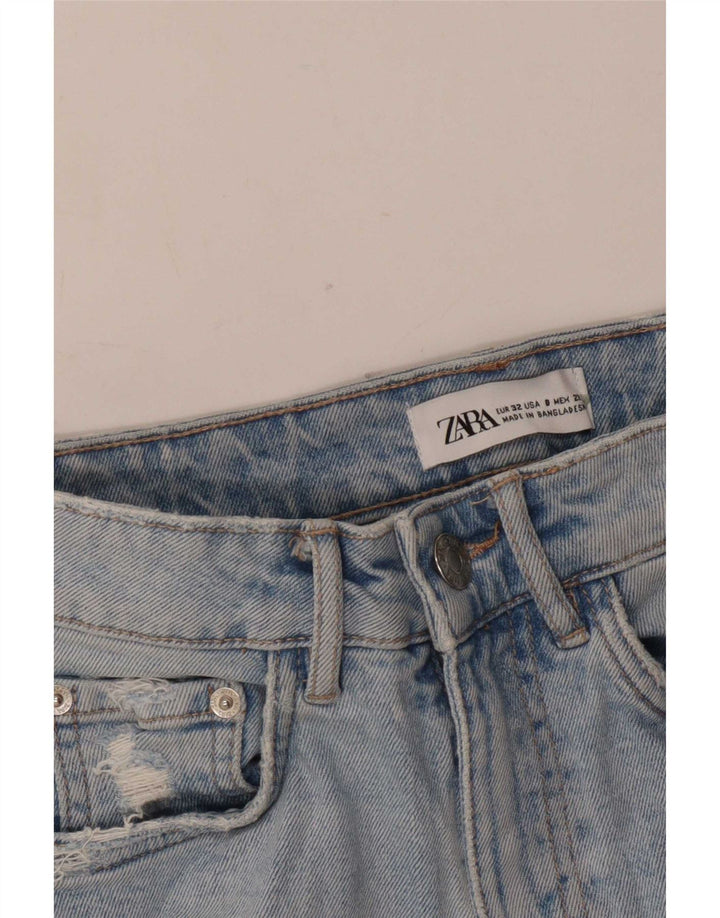 Damskie spodenki jeansowe Zara w trudnej sytuacji EU 32 2XS W22 niebieskie